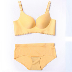 DK genuine female underwear without ring a chip no trace gather sexy small chest red bra set year of fate Golden 70A