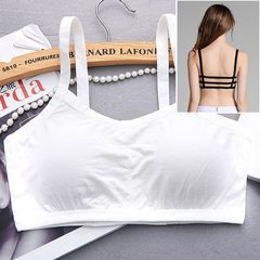 Autumn thin female wrapped chest underwear short small sling back together with anti sexy bra bra vest F Three band white