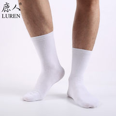 The deer Rennan socks cotton socks in tube high-end leisure sports socks cotton socks in winter, thick 7001 F white