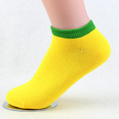 Men's summer cotton socks for sports socks in summer low low tide men and women couples socks factory wholesale 10 - 13.5 yuan, sending 2 double Green and yellow