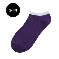 Men's summer cotton socks for sports socks in summer low low tide men and women couples socks factory wholesale 10 - 13.5 yuan, sending 2 double White purple
