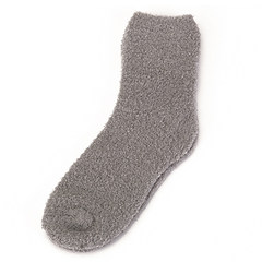 Japanese cute winter socks, female stockings, deodorant thickening, winter men's short socks, thermal socks F light gray