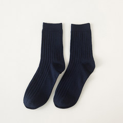 Men's socks fall in tube socks on cotton socks, simple color bar art trendy socks F No. 7