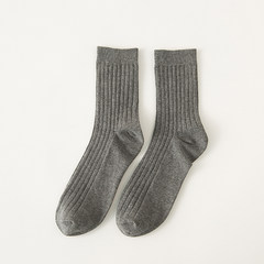Men's socks fall in tube socks on cotton socks, simple color bar art trendy socks F 8.