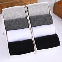 Special offer every day in tube black men's cotton socks socks in summer seasons thin cotton men's white socks F 4 double color gift box