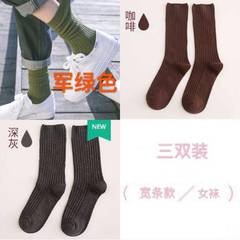 Pile socks female socks, cotton in winter and autumn barrel, retro Korean long cylinder cotton socks, Japanese department crural socks 5XL (280 Jin) Green coffee + +.