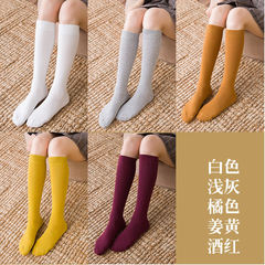 Piles of autumn and winter, the Korean women socks, knee high socks stockings stovepipe children cotton in South Korea Buy one group and send one group (10 pairs altogether) White + gray + orange + turmeric + Red Wine