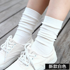 Pile of thick line tube female pure cotton socks socks in winter in South Korea heap retro Japanese stockings short boots socks socks. 5XL (280 Jin) New style thin white