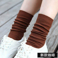 Pile of thick line tube female pure cotton socks socks in winter in South Korea heap retro Japanese stockings short boots socks socks. 5XL (280 Jin) New style thin coffee