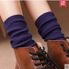 Pile of thick line tube female pure cotton socks socks in winter in South Korea heap retro Japanese stockings short boots socks socks. 5XL (280 Jin) Color - Blue