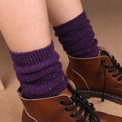 Pile of thick line tube female pure cotton socks socks in winter in South Korea heap retro Japanese stockings short boots socks socks. 5XL (280 Jin) Color Purple