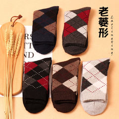 Socks, ladies, Korean wool thickening, winter super thick warmth, autumn winter college wind cotton tube wool 5XL (280 Jin) Old diamond male five double pack