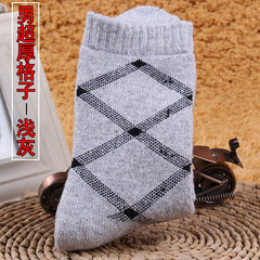 Winter socks socks thick wool socks and cashmere socks warm cotton towel socks in winter of super thick cashmere socks 5XL (280 Jin) Male (super) - thick square (light gray)