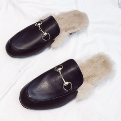 In the autumn of 2017 New England students Plush small leather shoes female winter shoes shoes shoes Doug Korean society all-match Thirty-eight black