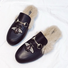 In the autumn of 2017 New England students Plush small leather shoes female winter shoes shoes shoes Doug Korean society all-match Thirty-eight Dianyahei