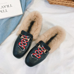 In the autumn of 2017 New England students Plush small leather shoes female winter shoes shoes shoes Doug Korean society all-match Thirty-eight Heipomo
