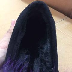 Plush shoes 2017 new autumn flat bottom single shoes, women's Suede beans shoes, thick soles, women's shoes, soft soles, Korean women's shoes Thirty-six Noble violet