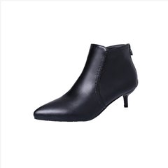2017 spring and autumn new boots black stilettos are all-match pointed shoes fashionista Ma Dingxue Thirty-eight Black 5 cm