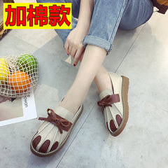 2017 new Korean students Doug shoes shoes ulzzang source of children autumn wind all-match small leather shoes Thirty-nine Beige rice
