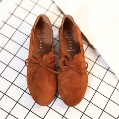 The fall of a pedal shoes shoes Doug 2017 new flats loafer all-match Korean Bow Shoes Thirty-eight Caramel mono