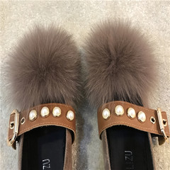 2017 new autumn fashion flat sole shoes, women's winter Korean version, lazy peas shoes, women's shoes, gourd shoes Thirty-eight Camel Brown