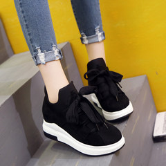 2017 new shoes of autumn travel shoes increased Harajuku sneakers thick soled shoes female. Thirty-eight Black 888-8 with velvet