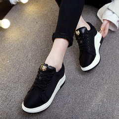 2017 new shoes of autumn travel shoes increased Harajuku sneakers thick soled shoes female. Thirty-eight Black Lycra 9920