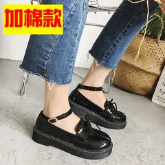 The Korean version of 2017 new single shoes soled shoes all-match england fall soft sister original night wind students retro shoes Thirty-eight Standard black