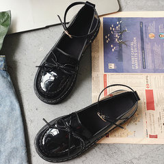The Korean version of 2017 new single shoes soled shoes all-match england fall soft sister original night wind students retro shoes Thirty-eight black