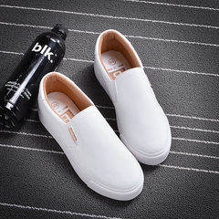 In the autumn of 2017 new shoes white shoes all-match canvas shoes shoes slip-on Korean pedal flat white shoes Thirty-eight The white card