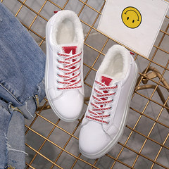 2017 summer and autumn Crocs street all-match white shoe female students in Hong Kong s casual canvas shoes shoes wind Thirty-eight Red cotton