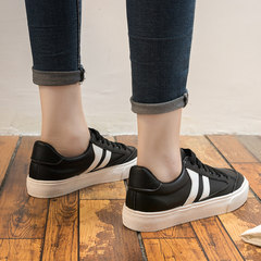 2017 new leather shoes all-match white Korean female student ulzzang autumn shoes shoes wind port Harajuku Thirty-eight black