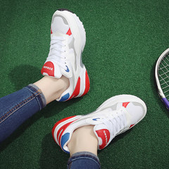 Ins women fall 2017 new Korean ulzzang running shoes, casual shoes all-match Harajuku tide over the fire Thirty-eight Blue red half [Code]