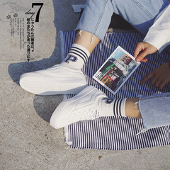 White shoes fall 2017 new Korean students all-match Street canvas shoes leather strap in leisure shoes Thirty-eight white