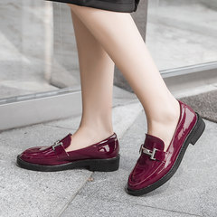 Add 2017 new suede shoes female all-match British style female Korean students fall Doug shoes retro shoes Thirty-eight Claret