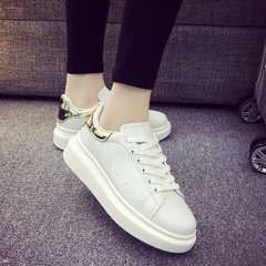 White shoes fall 2017 new students all-match Korean winter sports shoes shoes casual women shoes thickness increased Thirty-eight Platinum