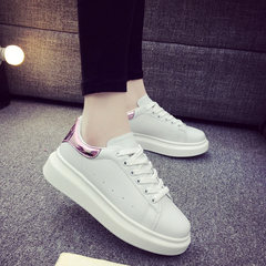 White shoes fall 2017 new students all-match Korean winter sports shoes shoes casual women shoes thickness increased Thirty-eight Powder