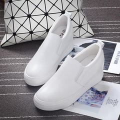 2017 new summer shoes white shoe female increased thick bottom pedal all-match lazy autumn shoes Thirty-six H16020 white PU paragraph