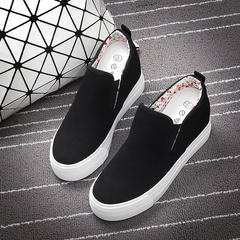 2017 new summer shoes white shoe female increased thick bottom pedal all-match lazy autumn shoes Thirty-seven Black C101