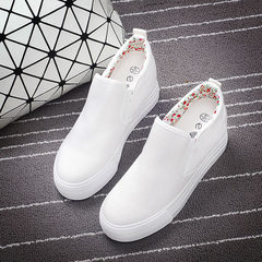 2017 new summer shoes white shoe female increased thick bottom pedal all-match lazy autumn shoes Thirty-eight White C101