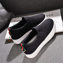 2017 new summer shoes white shoe female increased thick bottom pedal all-match lazy autumn shoes Thirty-eight Black Q1110