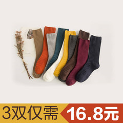 Children in socks socks cotton socks, Korean wind piles all-match thin piles of Korea winter socks socks 5XL (280 Jin) 4 double [black + Yellow + Green + Khaki]