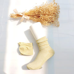 Silver silk pile stocking, silver onion fashion show, classic fashion socks, pure cotton glitter stockings, autumn and winter trend women socks 5XL (280 Jin) Conventional gold