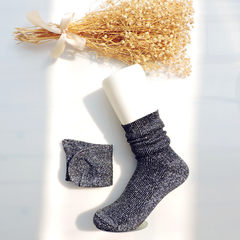 Silver silk pile stocking, silver onion fashion show, classic fashion socks, pure cotton glitter stockings, autumn and winter trend women socks 5XL (280 Jin) Conventional black silver