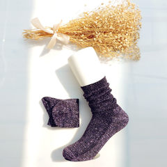 Silver silk pile stocking, silver onion fashion show, classic fashion socks, pure cotton glitter stockings, autumn and winter trend women socks 5XL (280 Jin) Conventional purple
