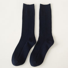 堆堆袜韩国袜子女中筒夏薄款黑色韩版复古日系学院风百搭秋冬长袜 5XL（280斤） 藏蓝