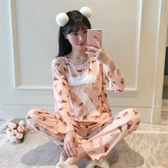 In the spring and Autumn period, the new Korean version of long sleeve pants, girls' pajamas, cute and sweet, cartoon leisure home clothes, Princess suit summer L code [suggestion 105-120 Jin] transparent