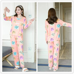 In the spring and Autumn period, the new Korean version of long sleeve pants, girls' pajamas, cute and sweet, cartoon leisure home clothes, Princess suit summer XXL code [suggestion 140-160 Jin] Color