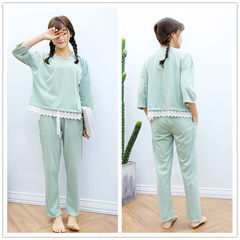 In the spring and Autumn period, the new Korean version of long sleeve pants, girls' pajamas, cute and sweet, cartoon leisure home clothes, Princess suit summer XXL code [suggestion 140-160 Jin] silvery