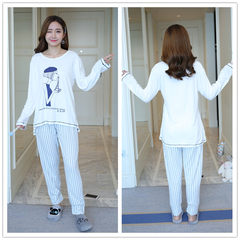 In the spring and Autumn period, the new Korean version of long sleeve pants, girls' pajamas, cute and sweet, cartoon leisure home clothes, Princess suit summer XXL code [suggestion 140-160 Jin] Light grey